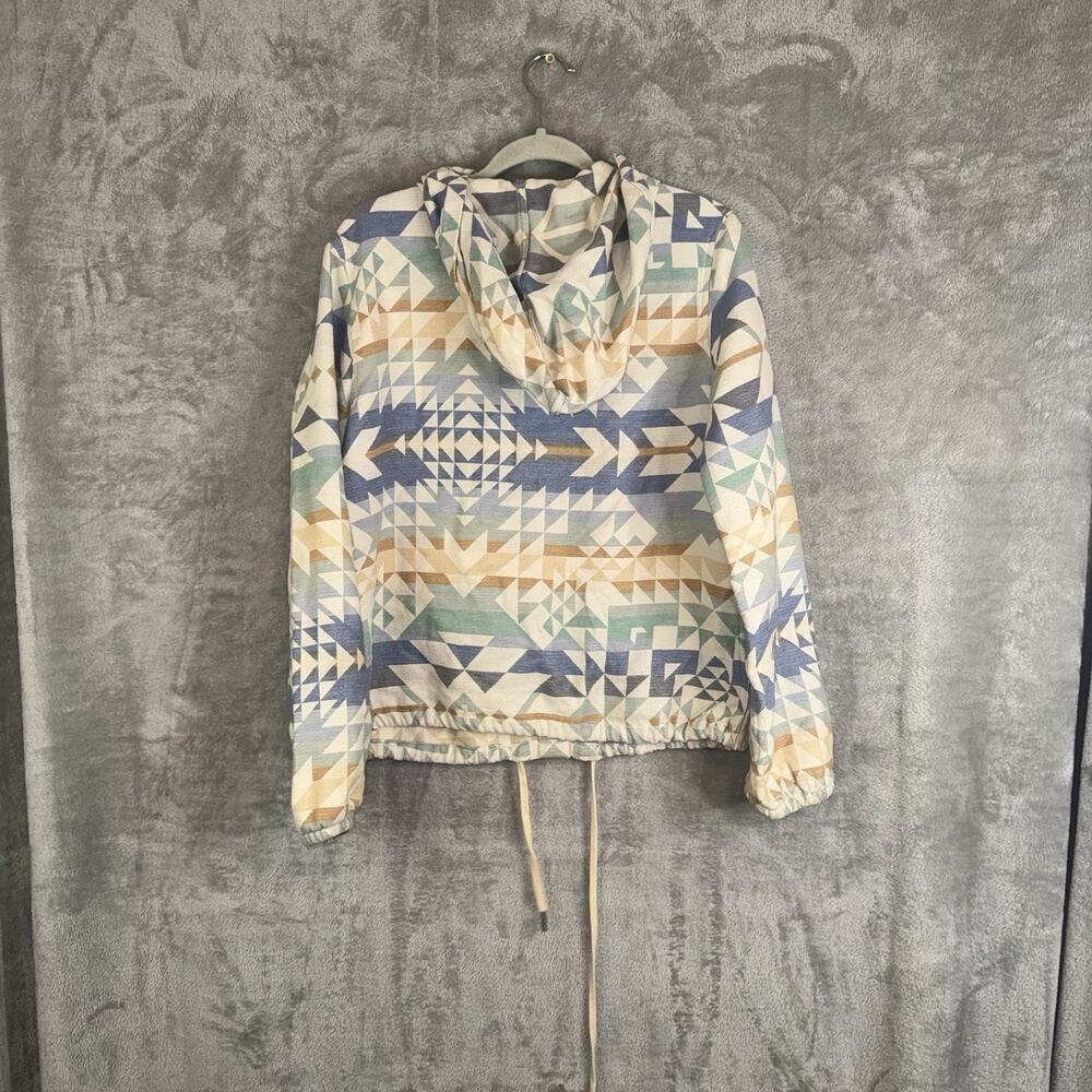 Pendleton Button Down Beach Hoodie Aztec Geometric Soft Cotton Women's M - Picture 5 of 7